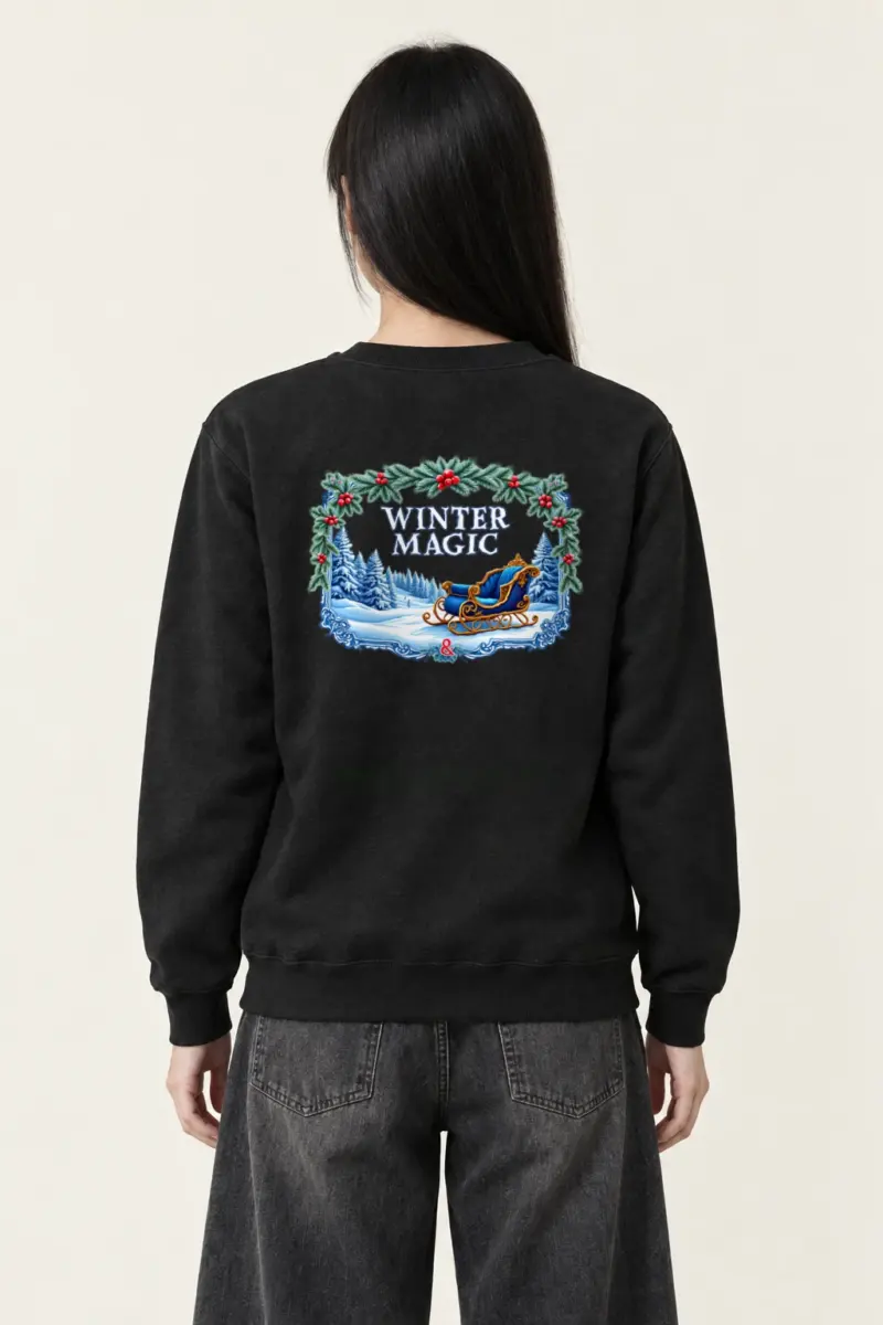 "Winter Magic Sleigh" Heavy Blend Unisex Crewneck Sweatshirt