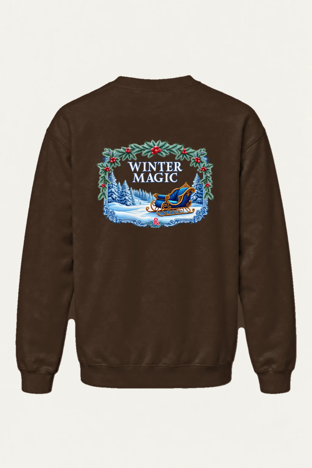 "Winter Magic Sleigh" Heavy Blend Unisex Crewneck Sweatshirt | Gildan 18000
