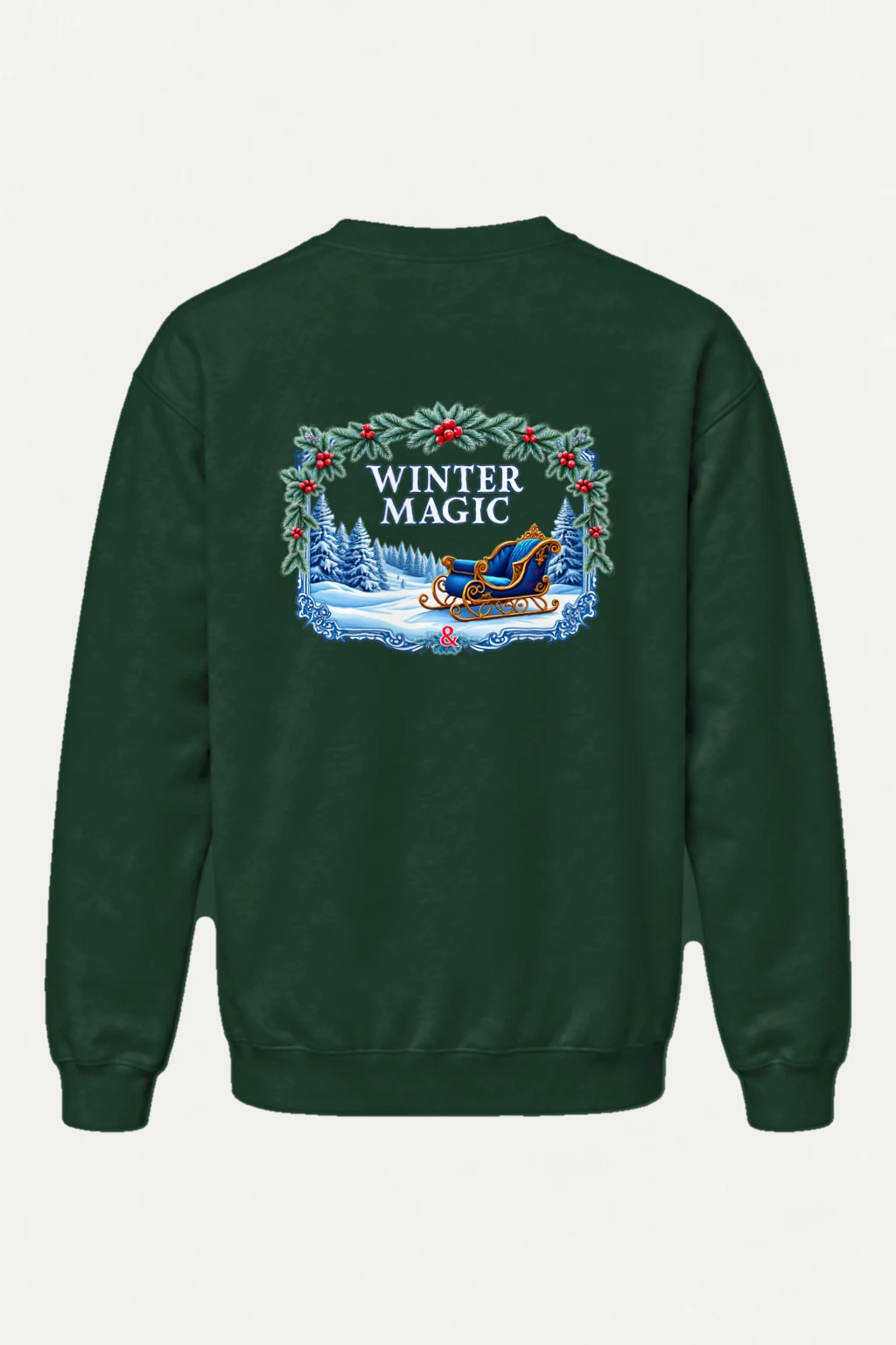 "Winter Magic Sleigh" Heavy Blend Unisex Crewneck Sweatshirt | Gildan 18000