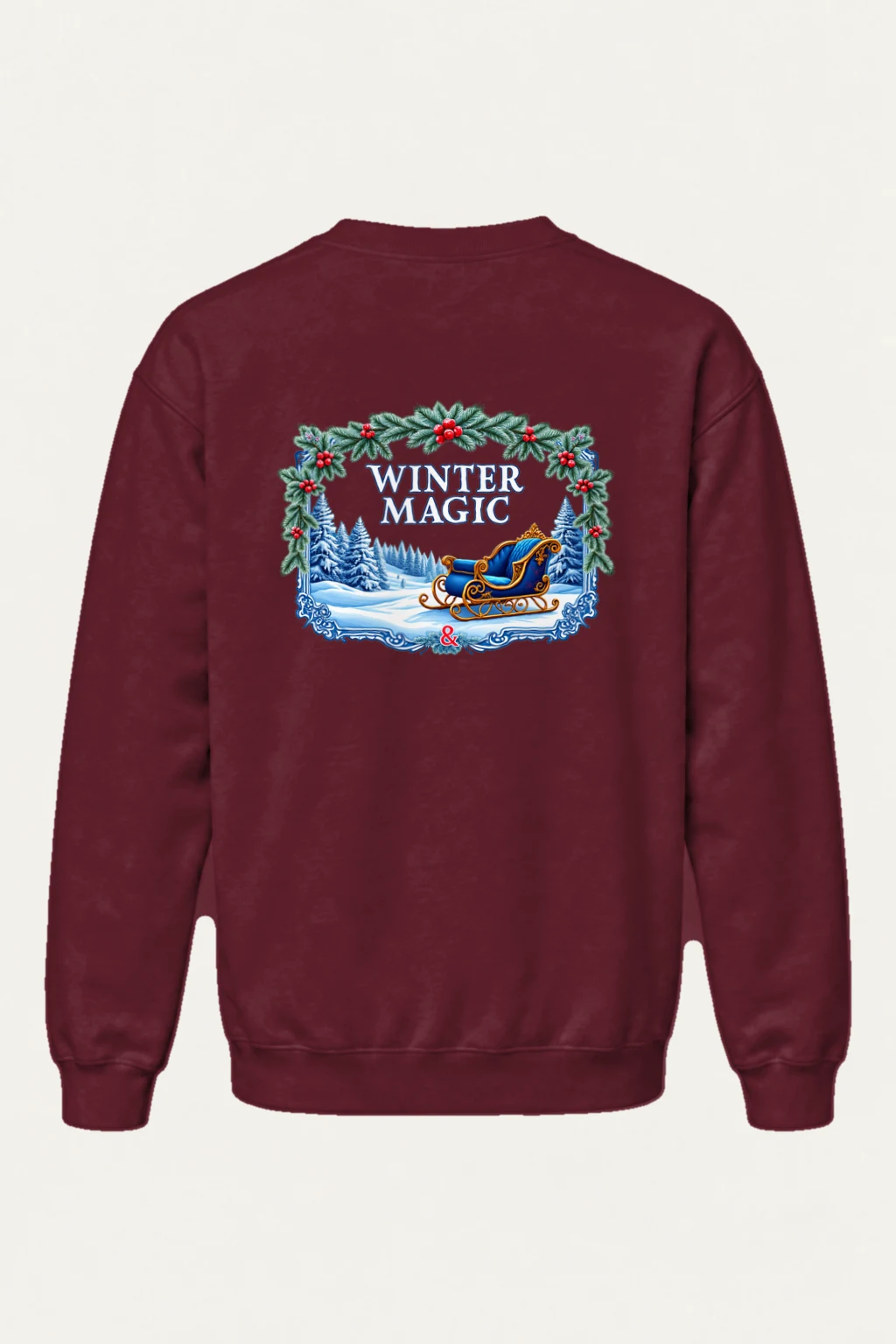 "Winter Magic Sleigh" Heavy Blend Unisex Crewneck Sweatshirt | Gildan 18000