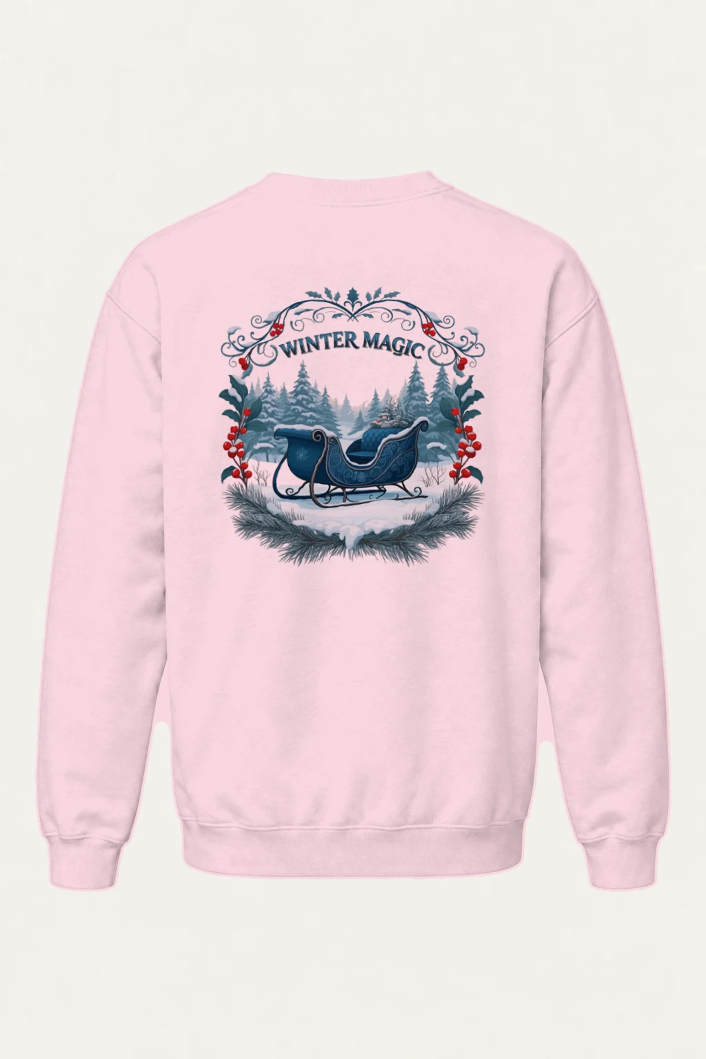 "Winter Magic Sleigh" Heavy Blend Unisex Crewneck Sweatshirt | Gildan 18000