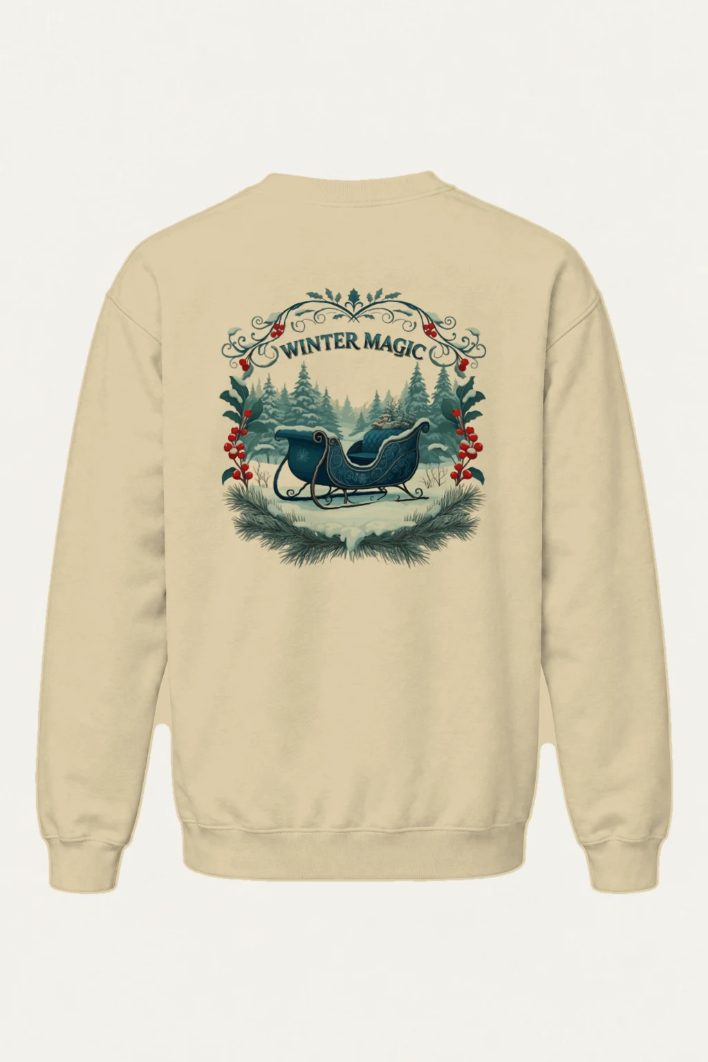 "Winter Magic Sleigh" Heavy Blend Unisex Crewneck Sweatshirt | Gildan 18000