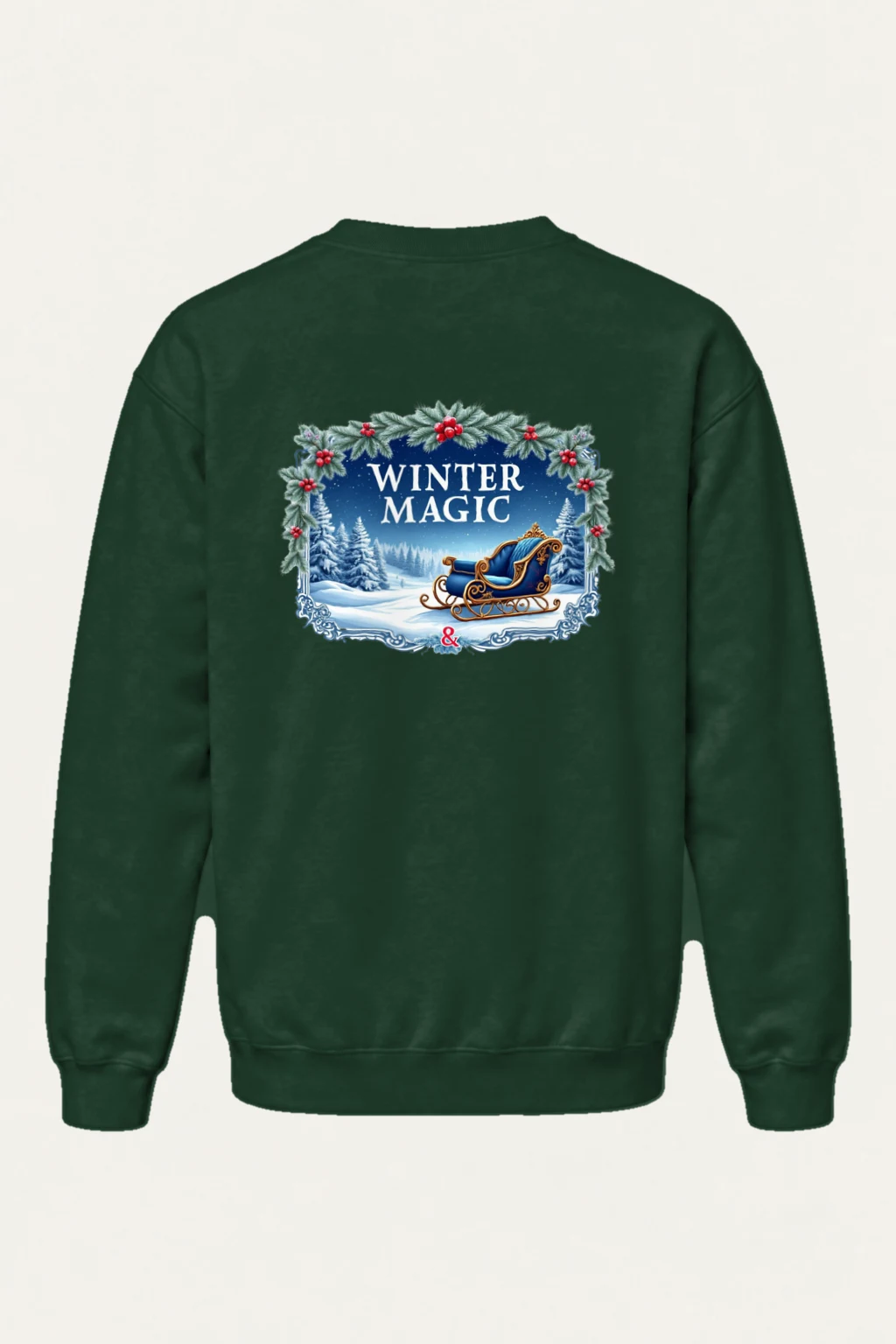 "Winter Magic Sleigh" Heavy Blend Unisex Crewneck Sweatshirt | Gildan 18000