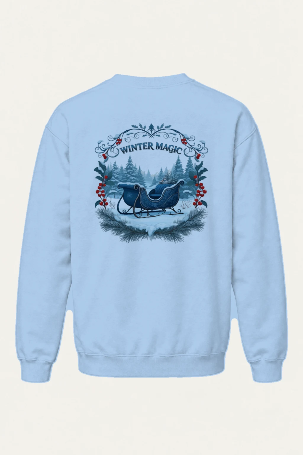 "Winter Magic Sleigh" Heavy Blend Unisex Crewneck Sweatshirt | Gildan 18000