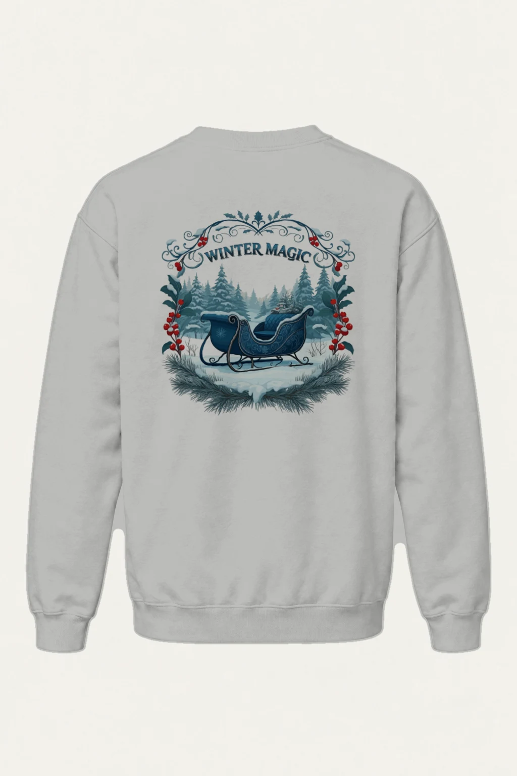 "Winter Magic Sleigh" Heavy Blend Unisex Crewneck Sweatshirt | Gildan 18000