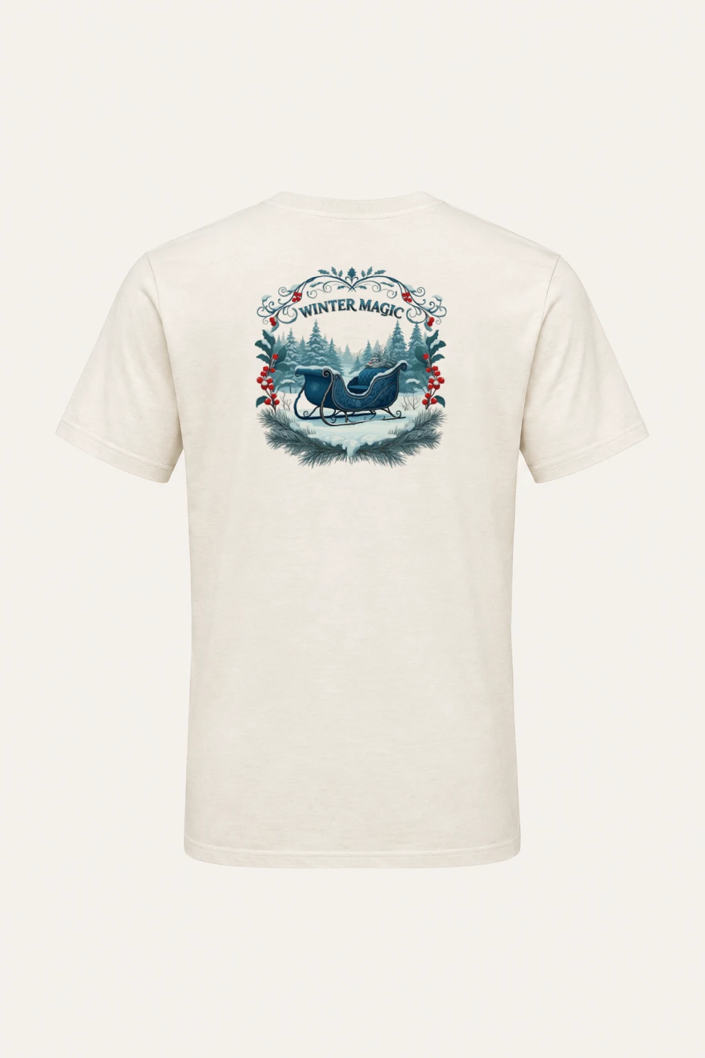 "Winter Magic Sleigh" Heavyweight Unisex Crewneck T-shirt | Gildan 5000
