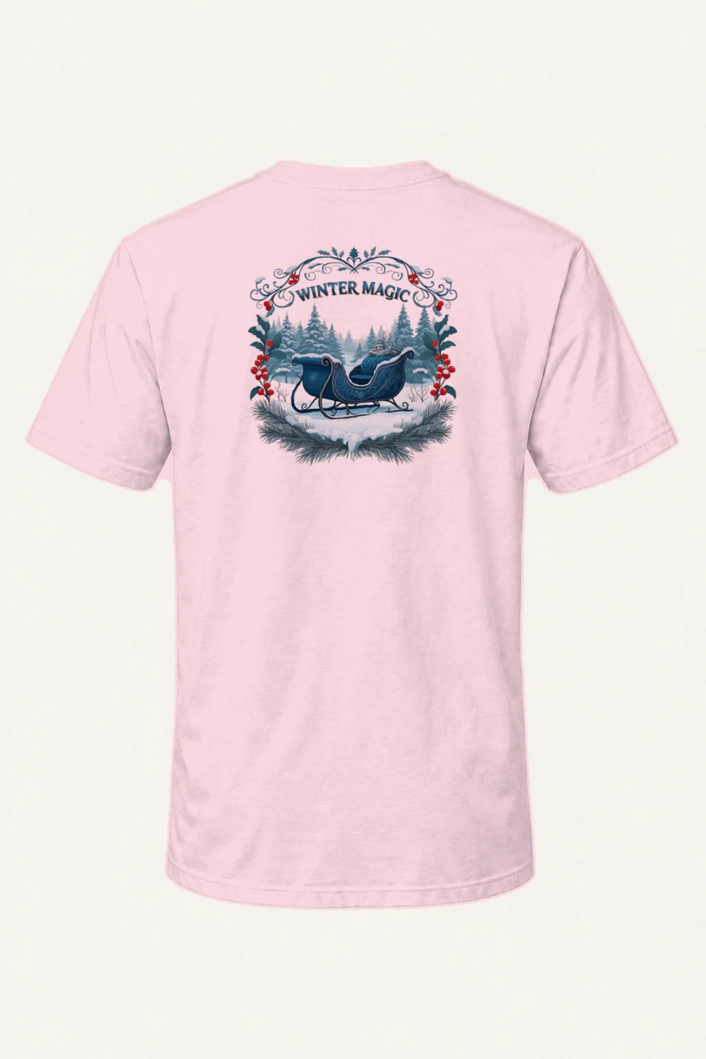 "Winter Magic Sleigh" Heavyweight Unisex Crewneck T-shirt | Gildan 5000