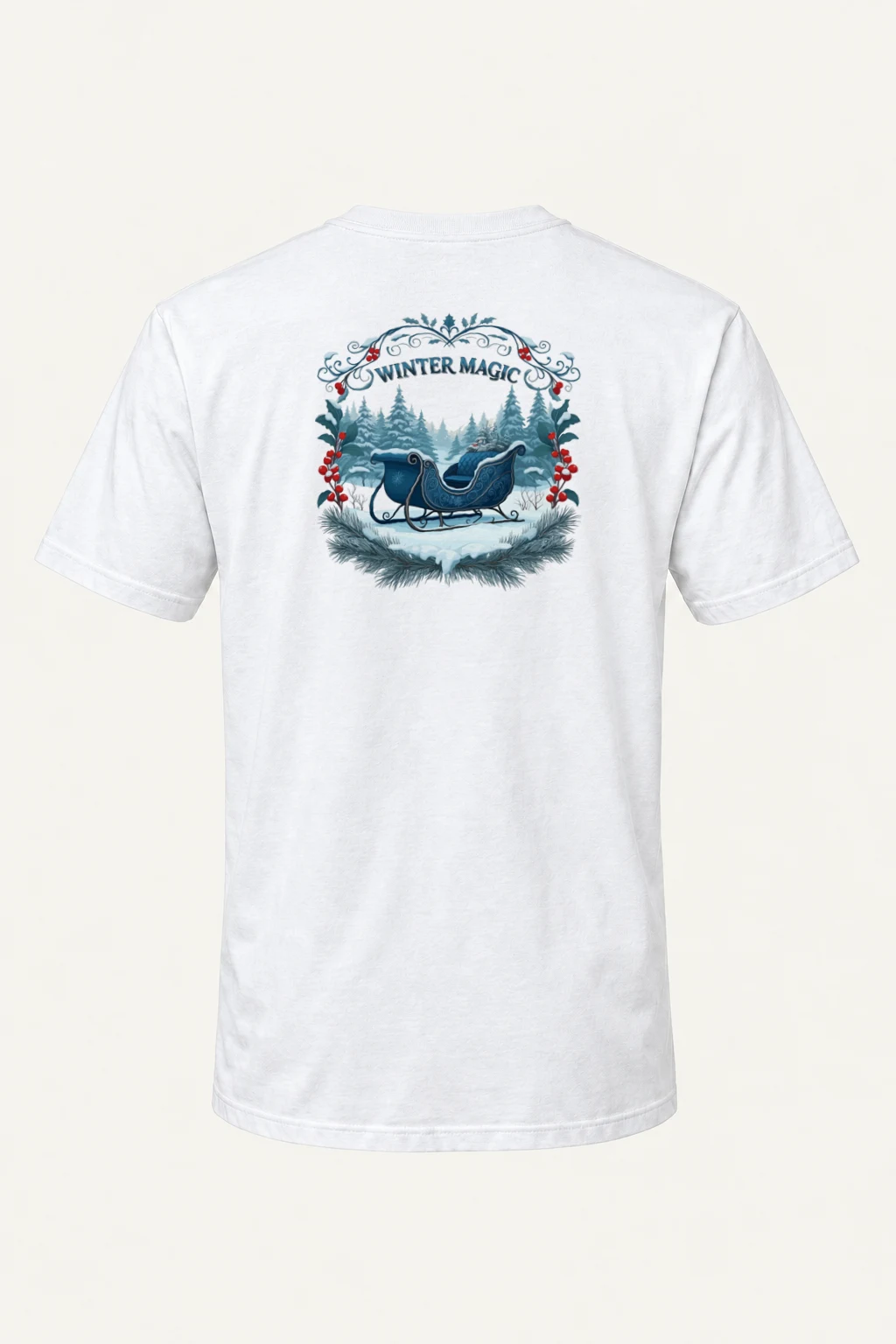 "Winter Magic Sleigh" Heavyweight Unisex Crewneck T-shirt | Gildan 5000
