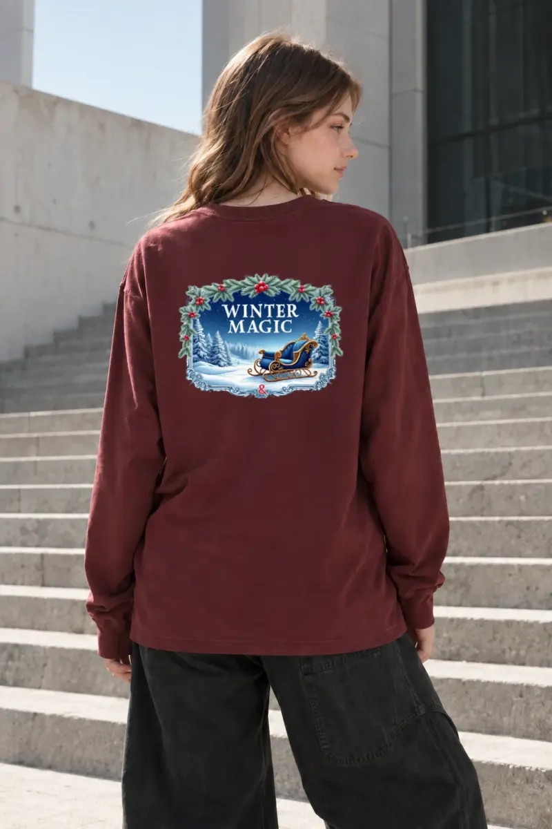 “Winter Magic Sleigh” Unisex Longsleeve T-shirt | Gildan 2400
