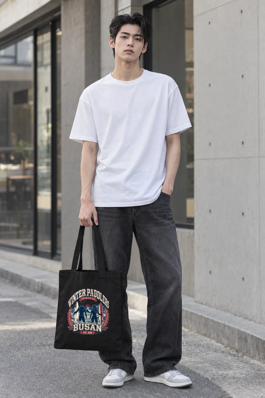 "Winter Paddlers Busan" Classic Cotton Tote Bag