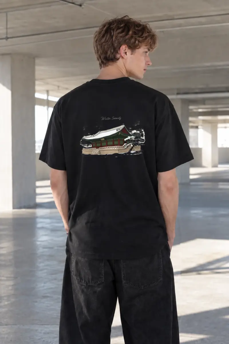 "Winter Serenity" Heavyweight Unisex Crewneck T-shirt | Gildan 5000