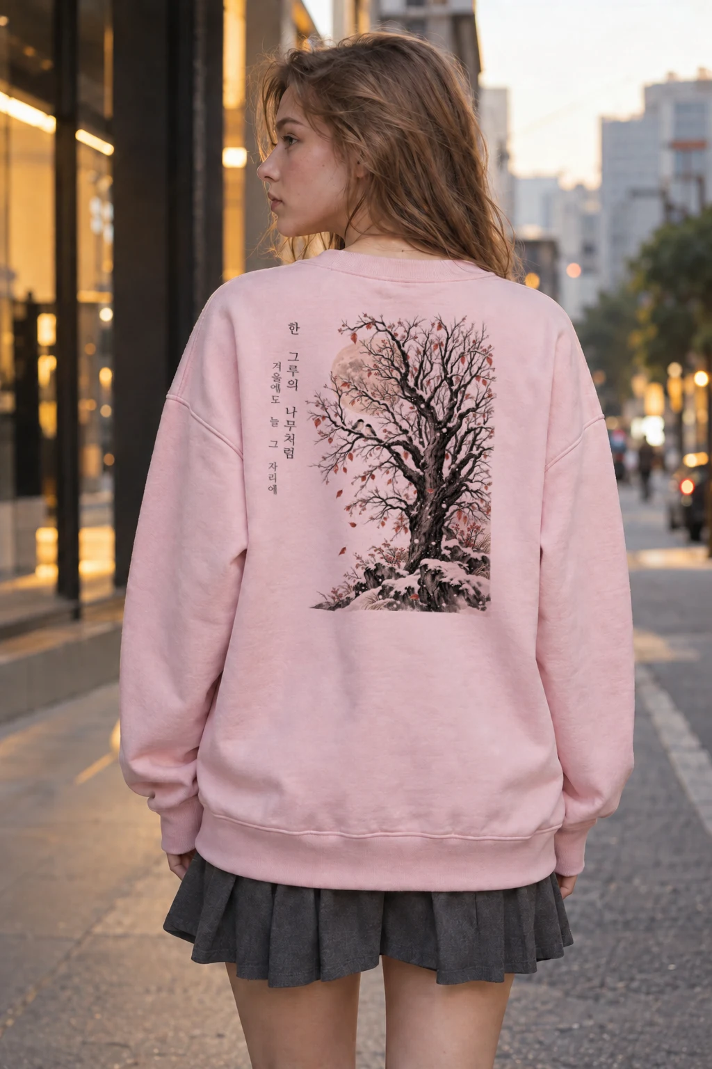 "Winter Tree Moon" Heavy Blend Unisex Crewneck Sweatshirt | Gildan 18000