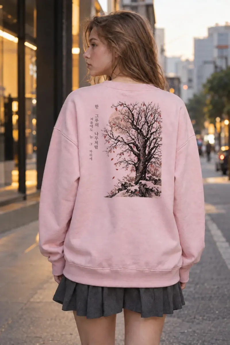 "Winter Tree Moon" Heavy Blend Unisex Crewneck Sweatshirt | Gildan 18000