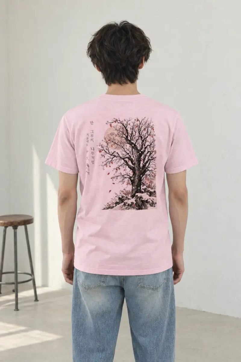 "Winter Tree Moon" Heavyweight Unisex Crewneck T-shirt