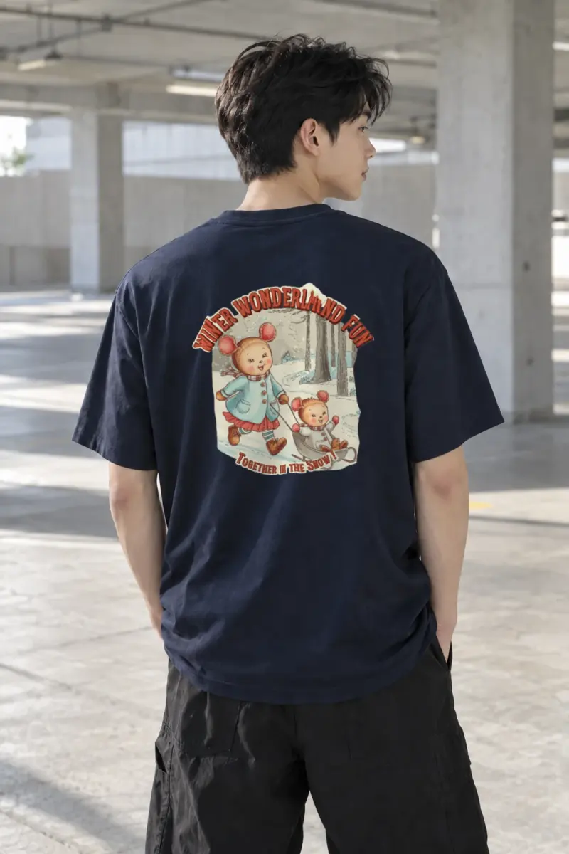 "Winter Wonderland Fun" Heavyweight Unisex Crewneck T-shirt | Gildan 5000