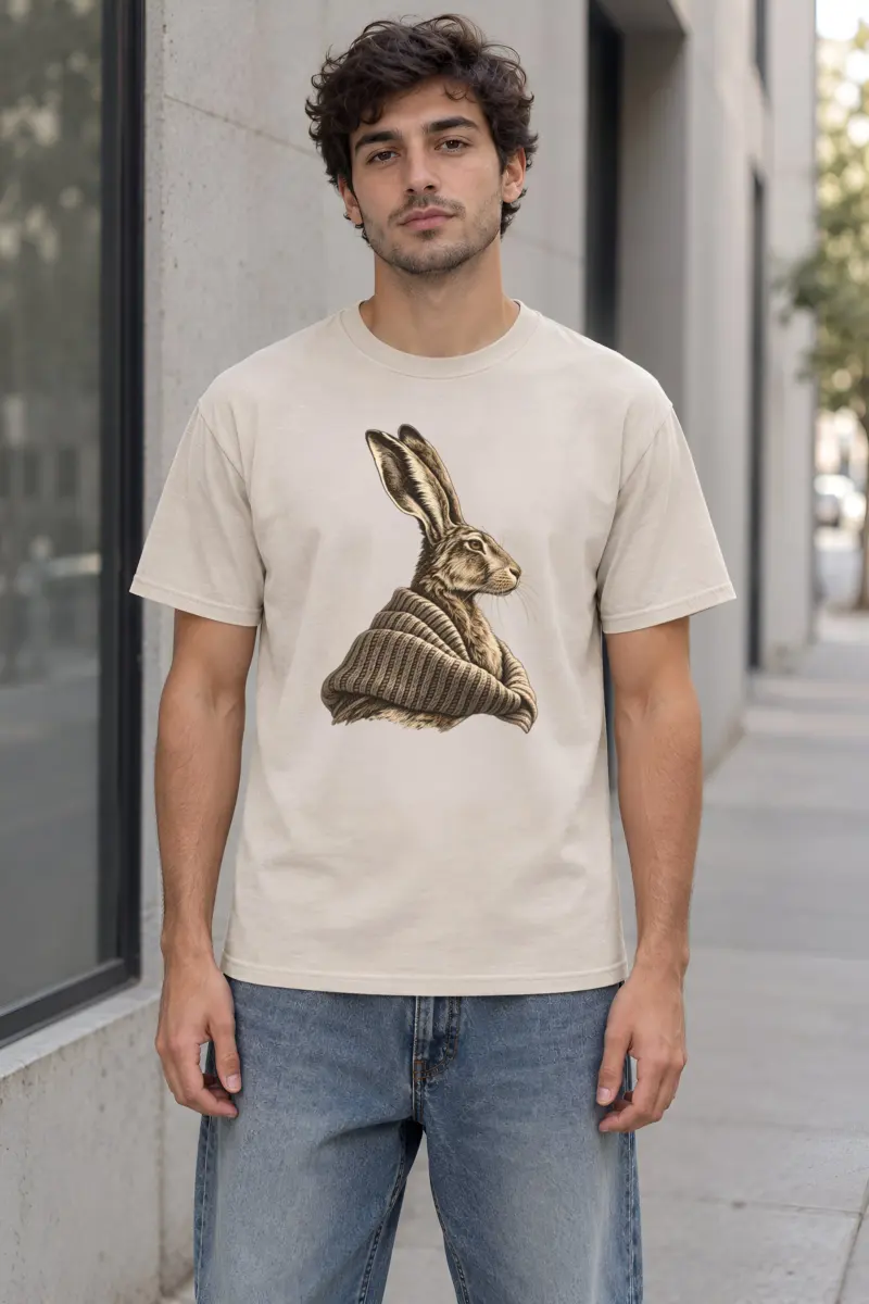 "Winter Wool Hare" Heavyweight Unisex Crewneck T-shirt