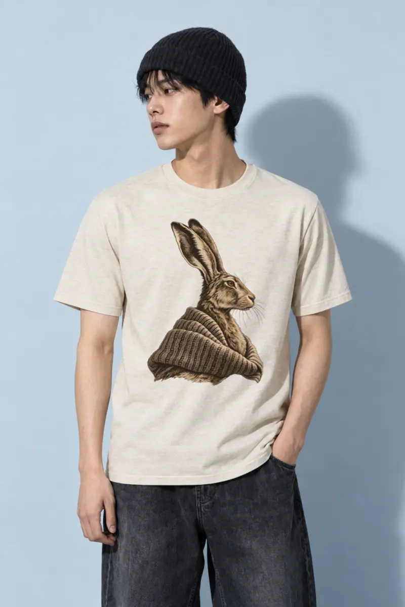 "Winter Wool Hare" Heavyweight Unisex Crewneck T-shirt