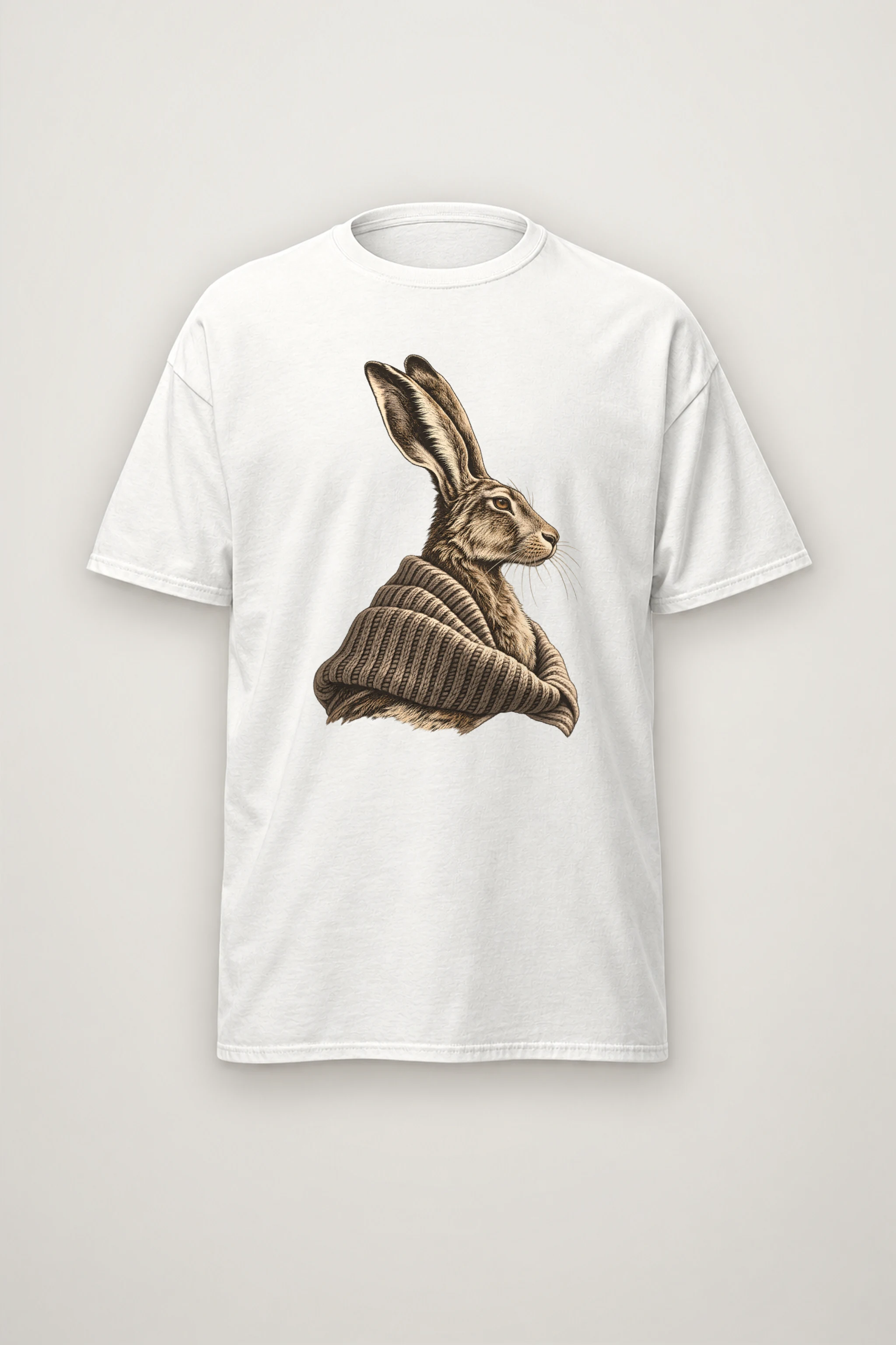 "Winter Wool Hare" Heavyweight Unisex Crewneck T-shirt