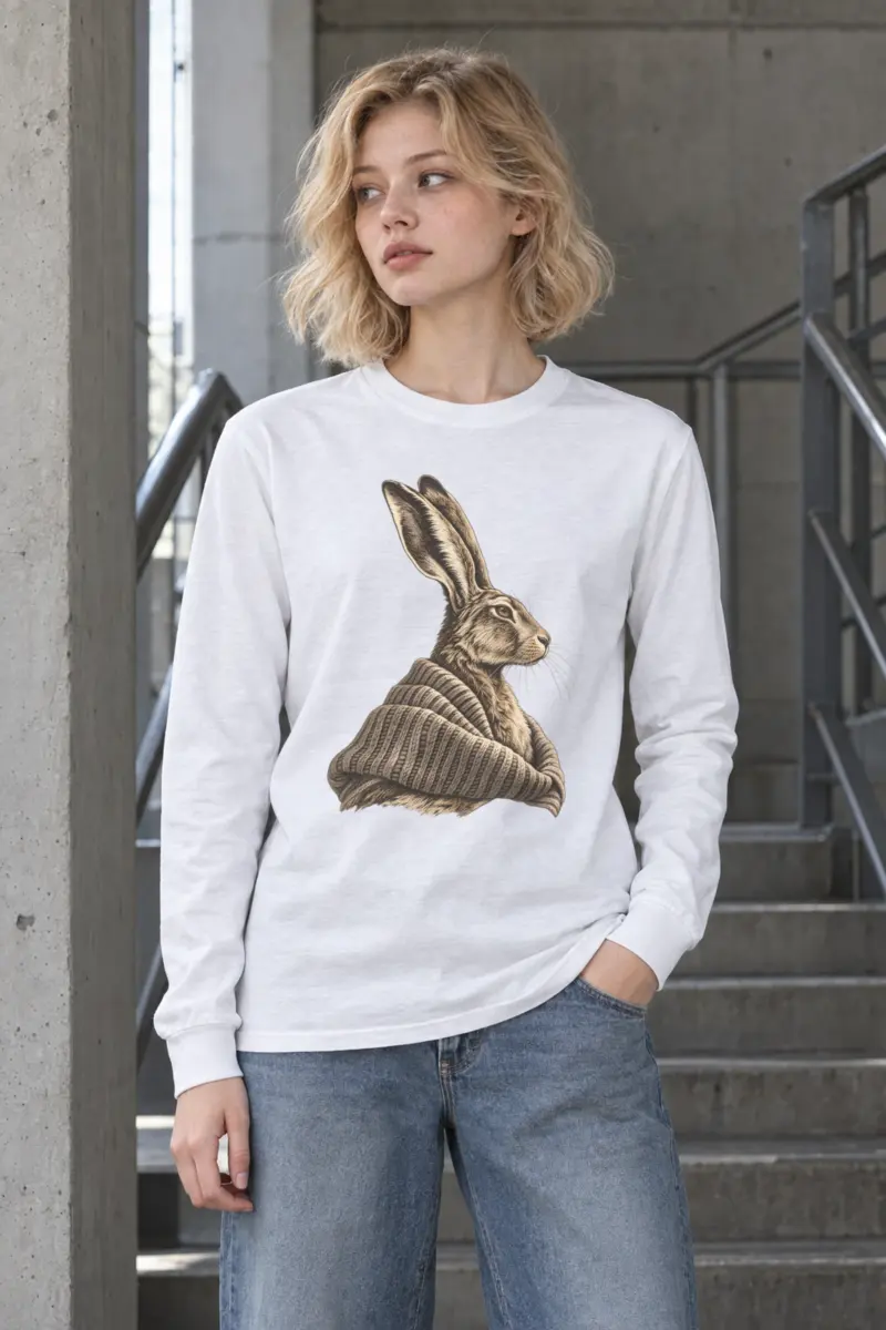 "Winter Wool Hare" Unisex Longsleeve T-shirt