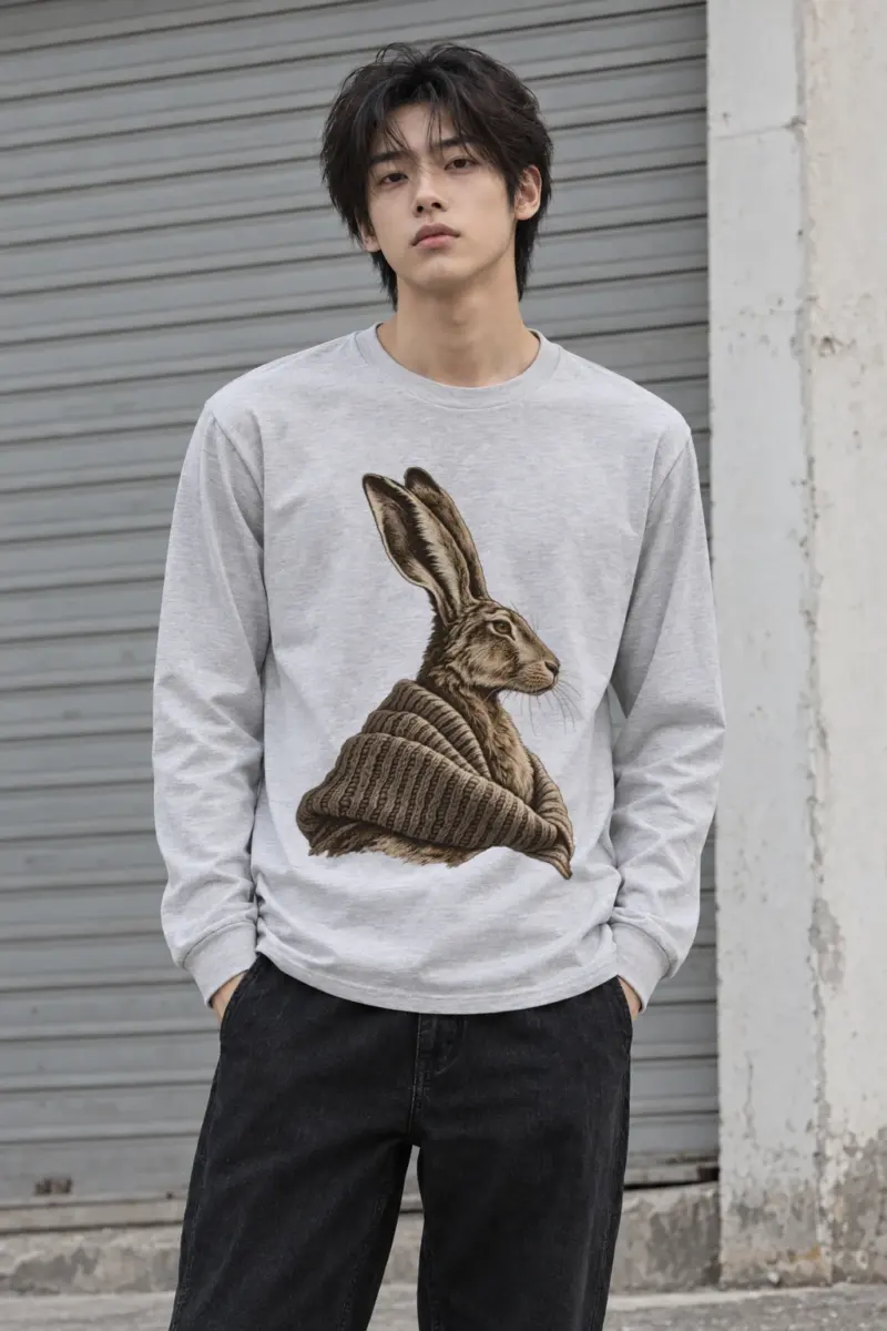 "Winter Wool Hare" Unisex Longsleeve T-shirt | Gildan 2400