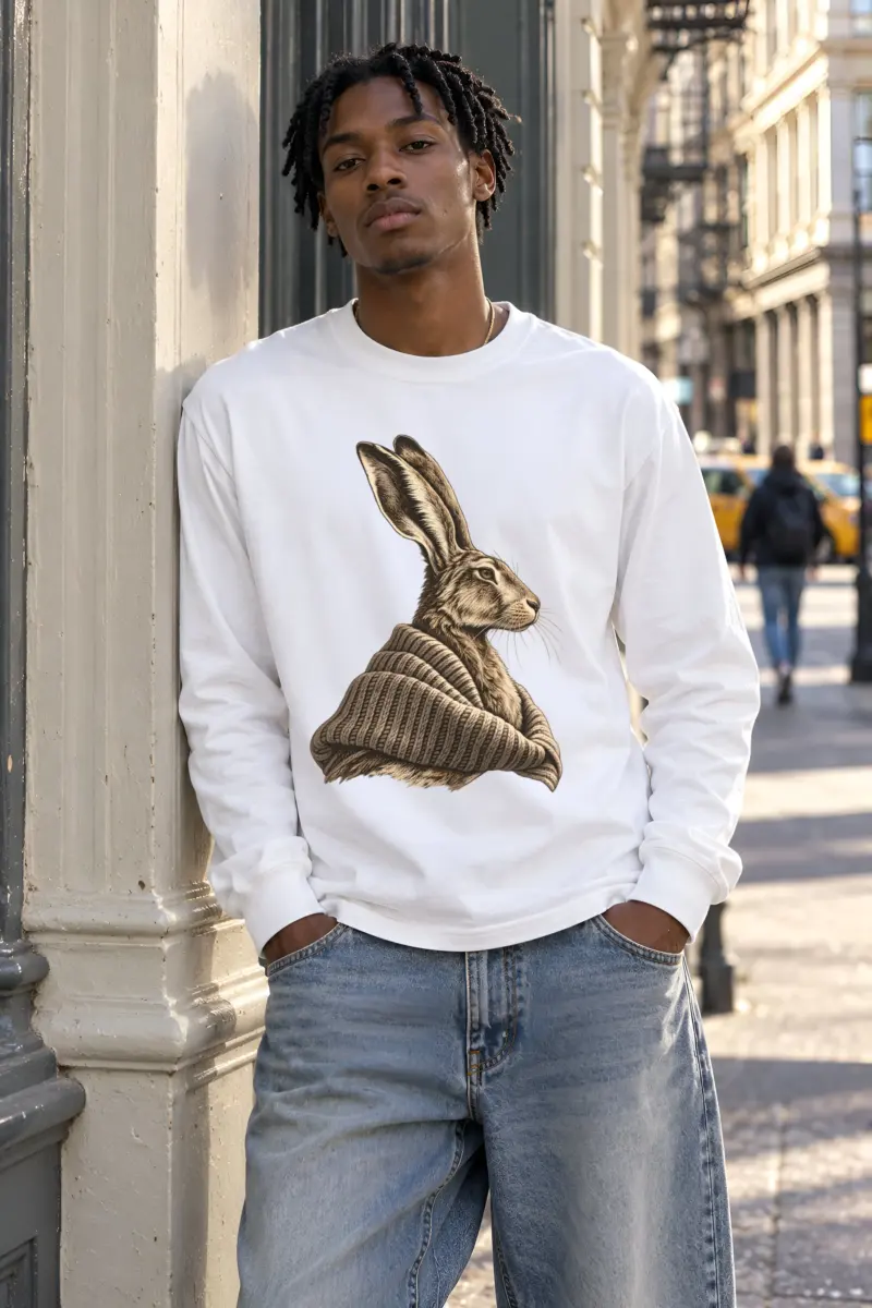 "Winter Wool Hare" Unisex Longsleeve T-shirt