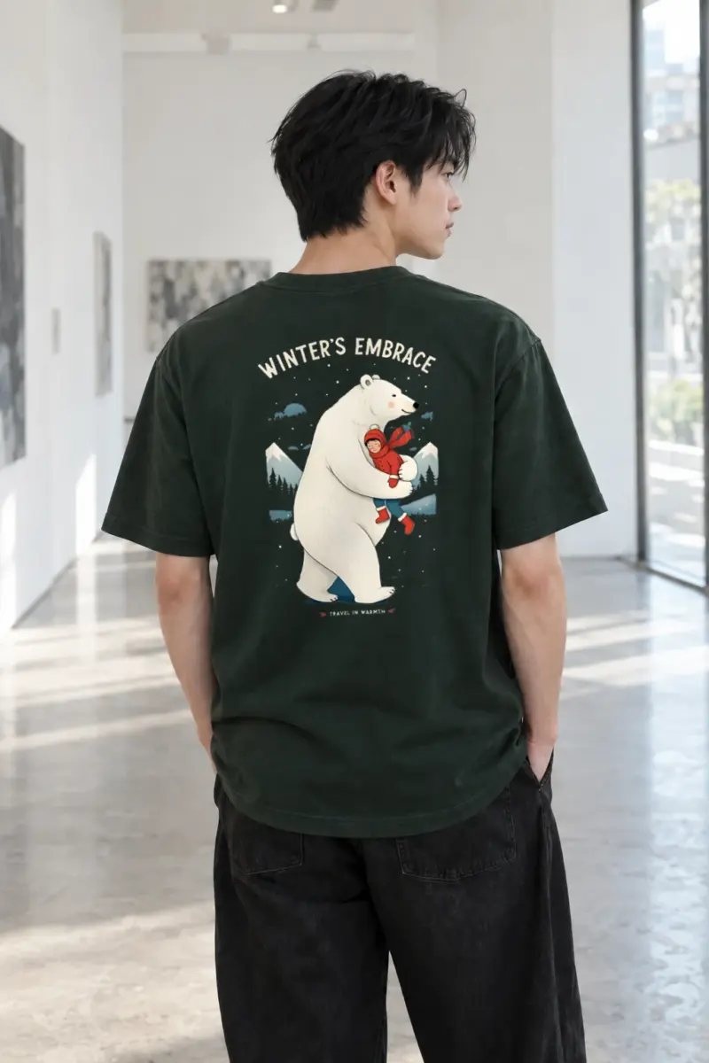"Winter's Embrace" Heavyweight Unisex Crewneck T-shirt | Gildan 5000