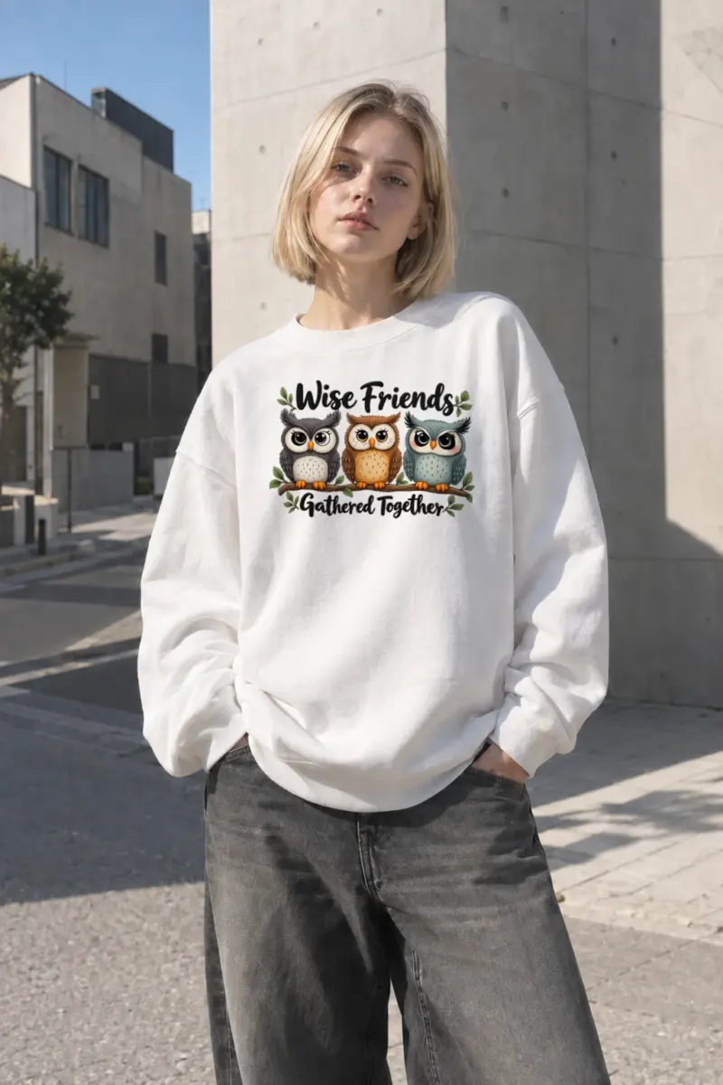 "Wise Friends Gathered" Heavy Blend Unisex Crewneck Sweatshirt | Gildan 18000