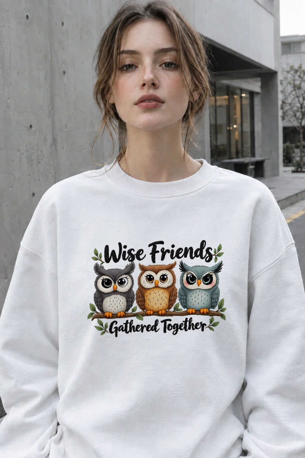 "Wise Friends Gathered" Heavy Blend Unisex Crewneck Sweatshirt | Gildan 18000