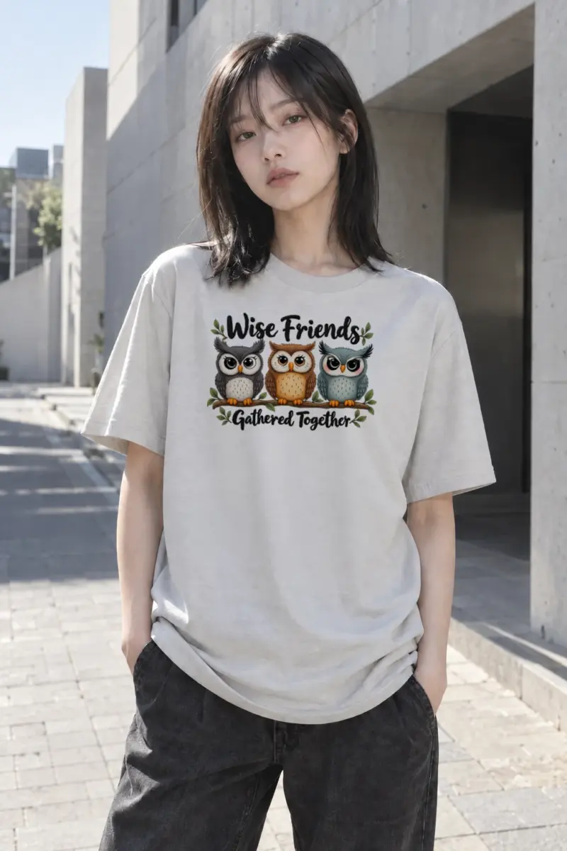 "Wise Friends Together" Heavyweight Unisex Crewneck T-shirt | Gildan 5000