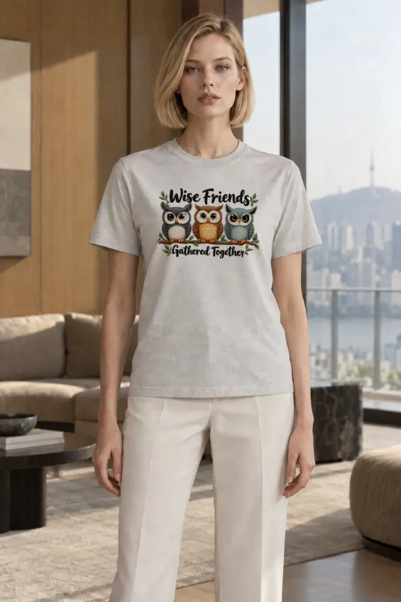 "Wise Friends Together" Heavyweight Unisex Crewneck T-shirt | Gildan 5000