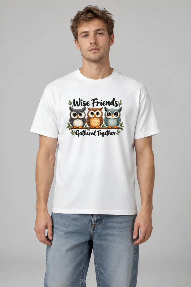 "Wise Friends Together" Heavyweight Unisex Crewneck T-shirt