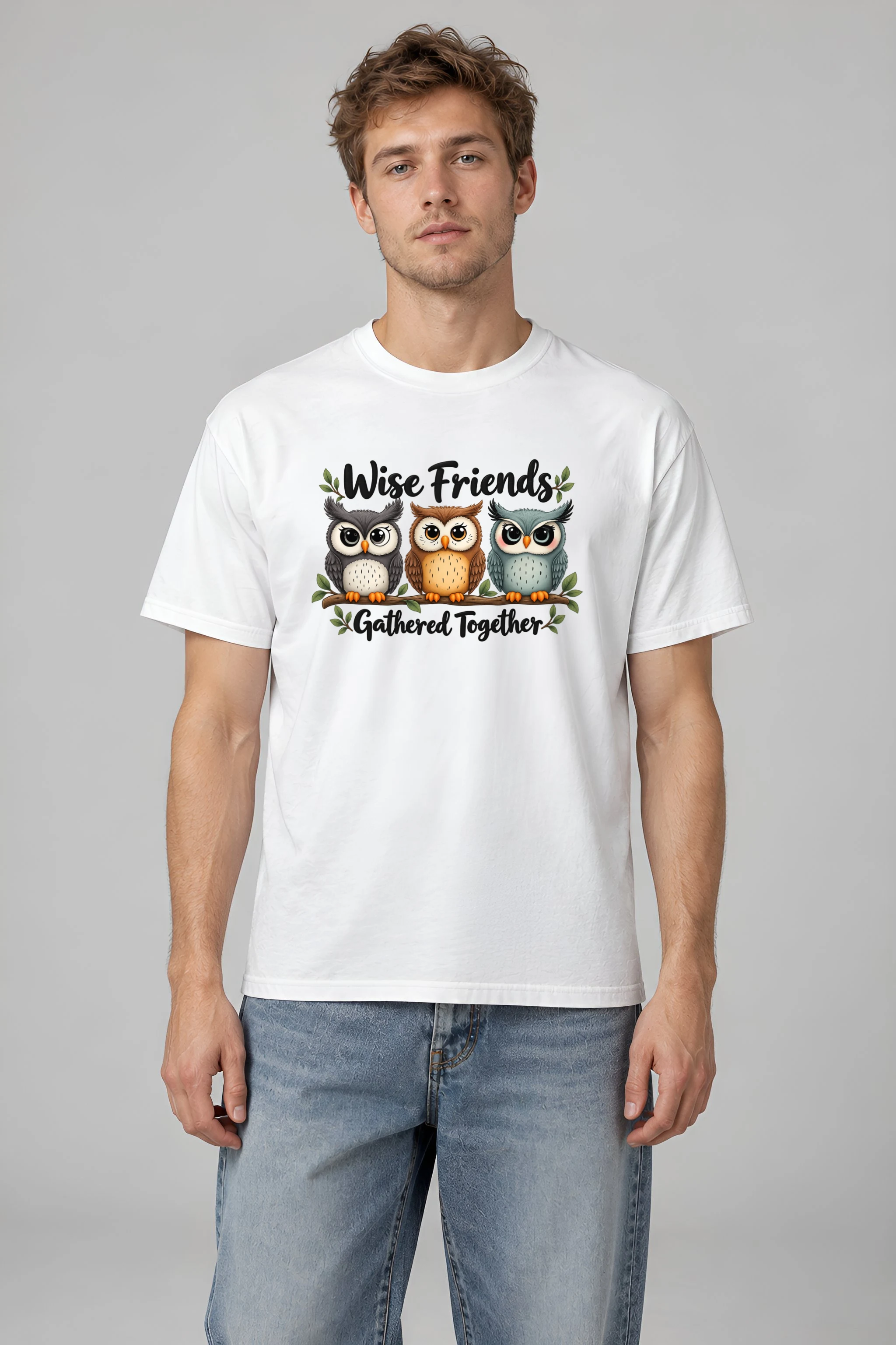 "Wise Friends Together" Heavyweight Unisex Crewneck T-shirt