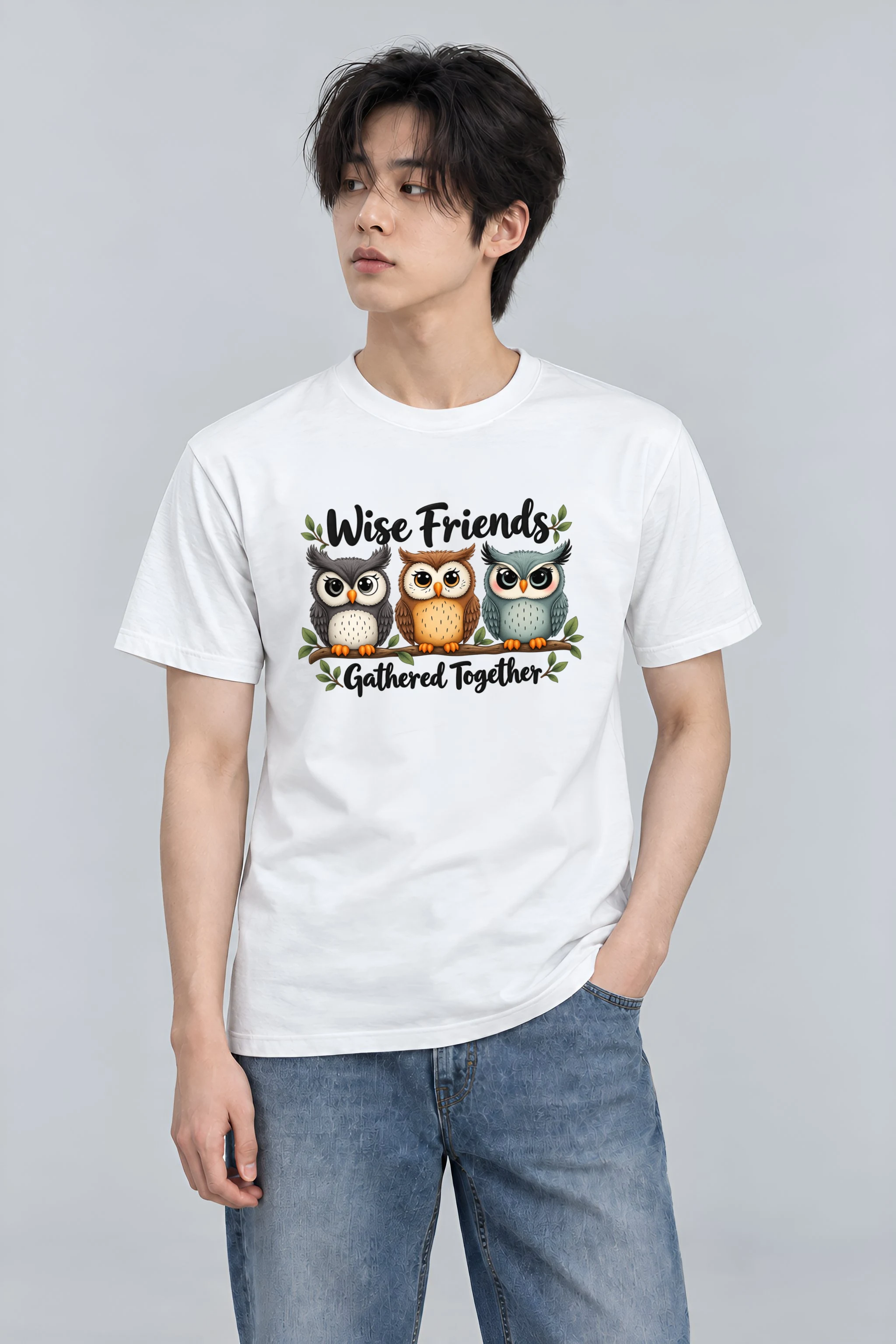 "Wise Friends Together" Heavyweight Unisex Crewneck T-shirt