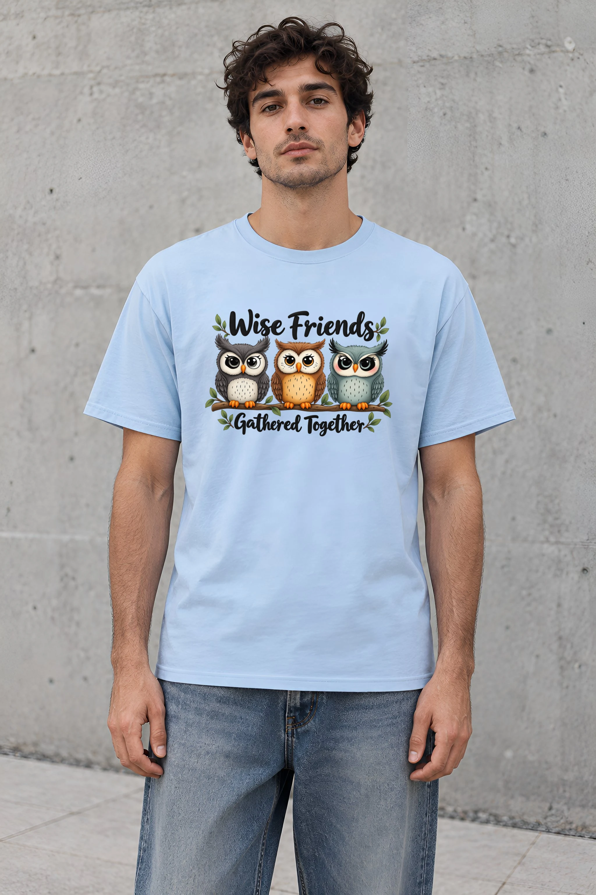 "Wise Friends Together" Heavyweight Unisex Crewneck T-shirt