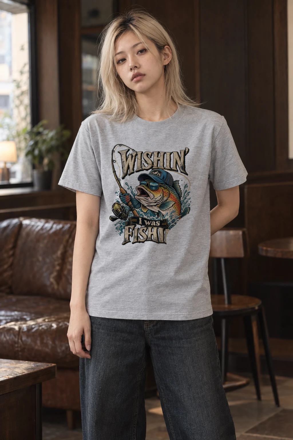 "Wishin" Heavyweight Unisex Crewneck T-shirt | Gildan 5000