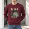 "Wishin' I Was Fishin'" Heavy Blend Unisex Crewneck Sweatshirt
