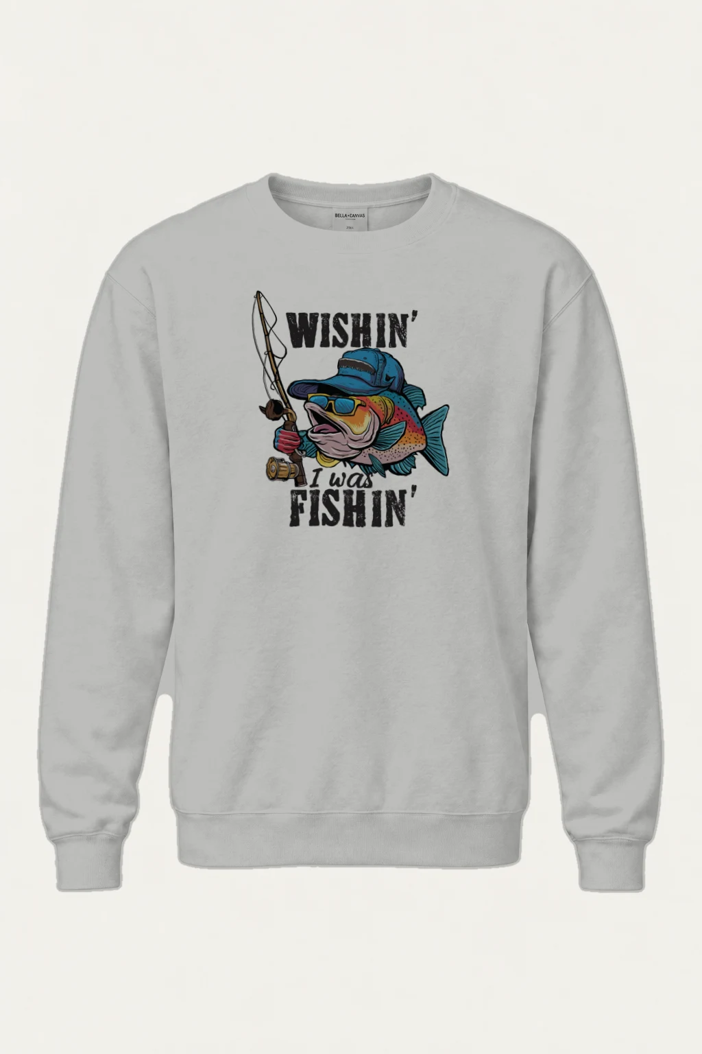 "Wishin’ I Was Fishin’" Heavy Blend Unisex Crewneck Sweatshirt | Gildan 18000