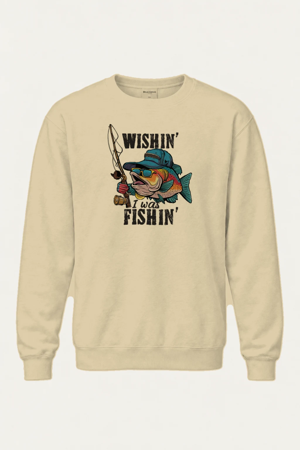 "Wishin’ I Was Fishin’" Heavy Blend Unisex Crewneck Sweatshirt | Gildan 18000