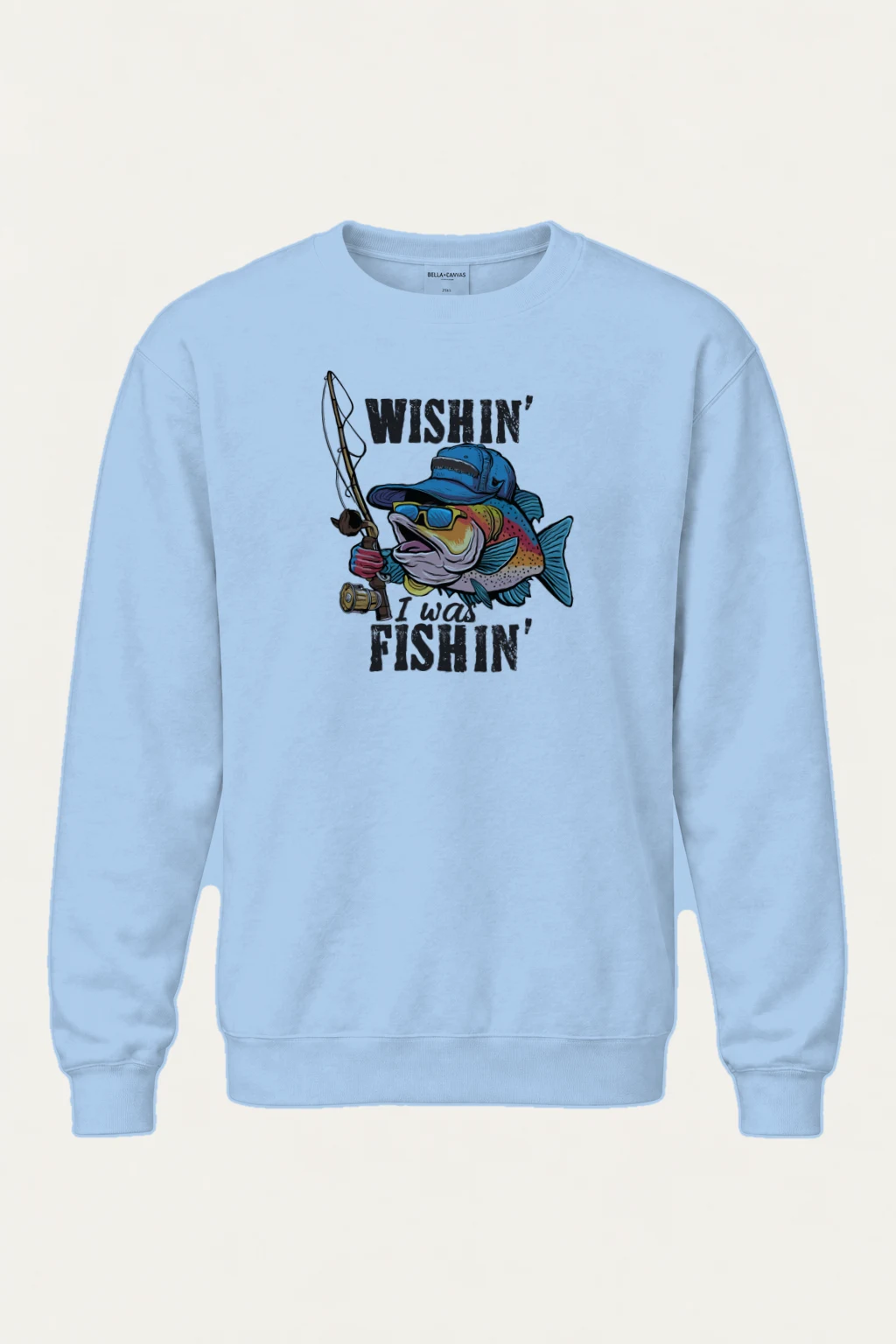 "Wishin’ I Was Fishin’" Heavy Blend Unisex Crewneck Sweatshirt | Gildan 18000