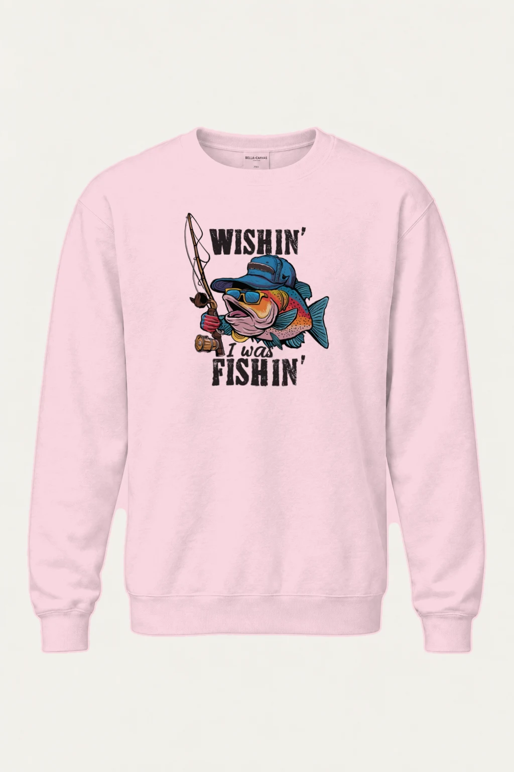 "Wishin’ I Was Fishin’" Heavy Blend Unisex Crewneck Sweatshirt | Gildan 18000