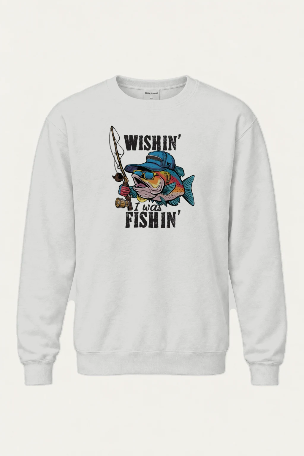 "Wishin’ I Was Fishin’" Heavy Blend Unisex Crewneck Sweatshirt | Gildan 18000