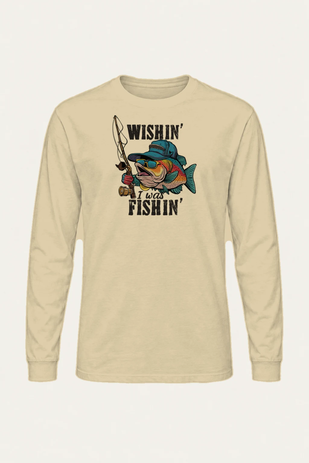 "Wishin' I Was Fishin'" Unisex Longsleeve T-shirt | Gildan 2400