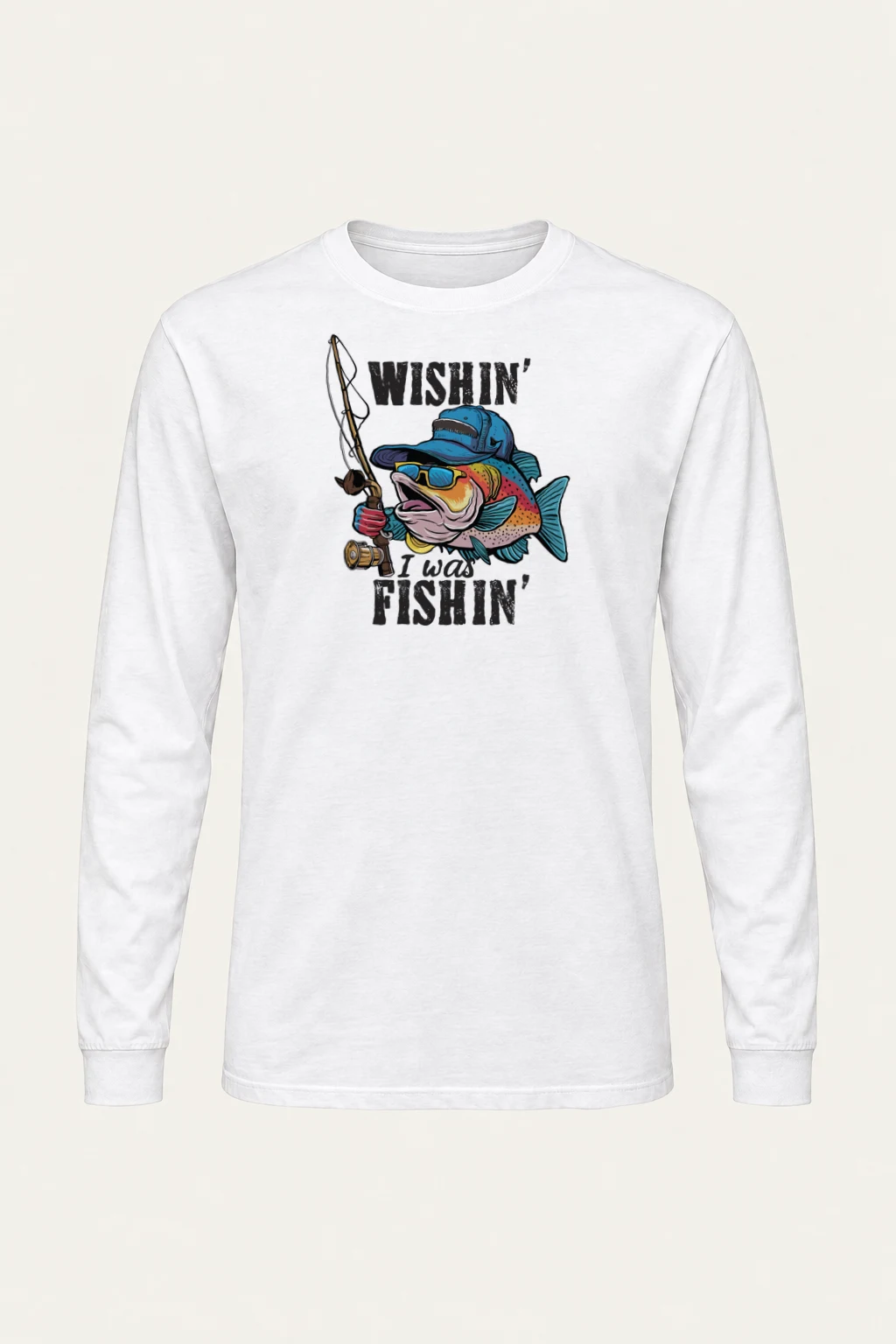 "Wishin' I Was Fishin'" Unisex Longsleeve T-shirt | Gildan 2400