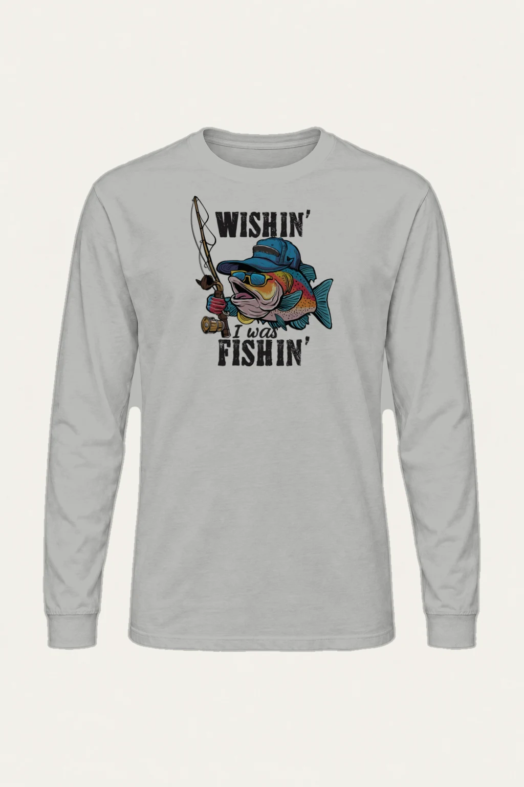 "Wishin' I Was Fishin'" Unisex Longsleeve T-shirt | Gildan 2400