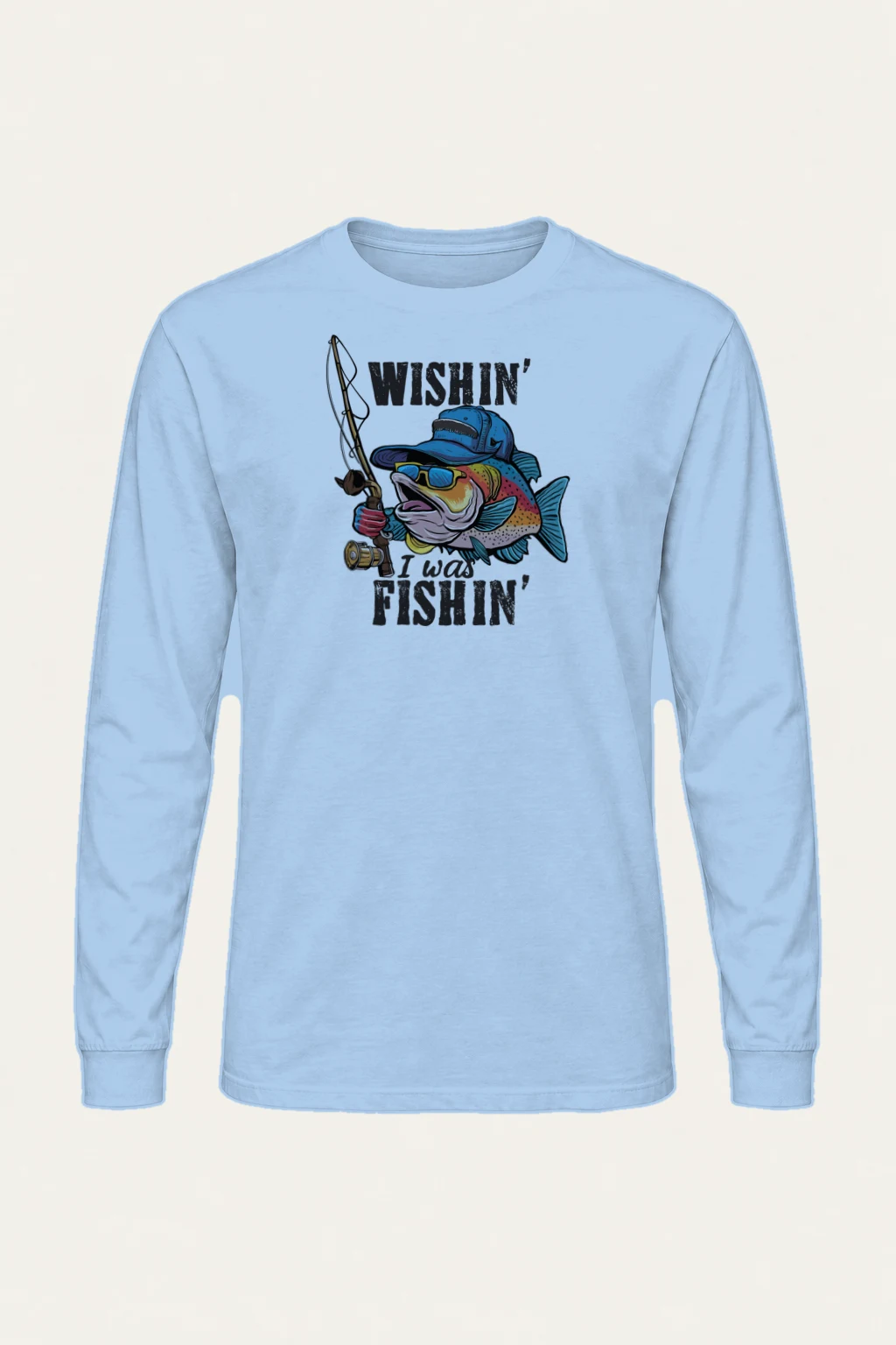 "Wishin' I Was Fishin'" Unisex Longsleeve T-shirt | Gildan 2400