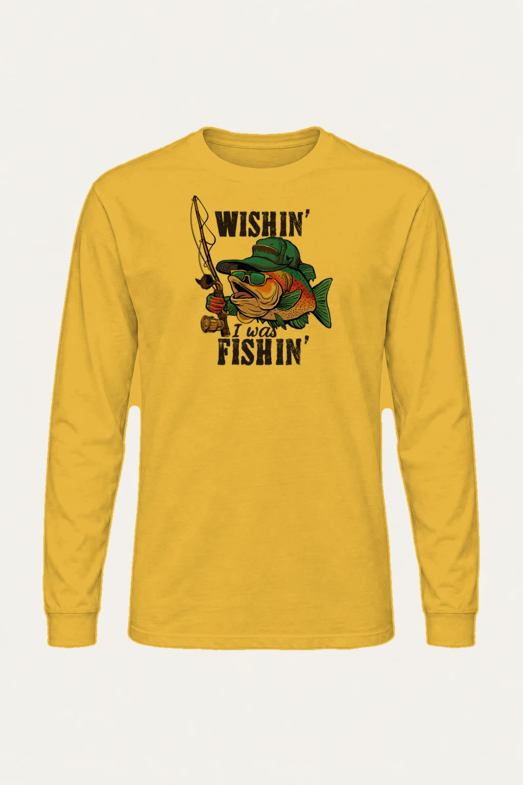 "Wishin' I Was Fishin'" Unisex Longsleeve T-shirt | Gildan 2400