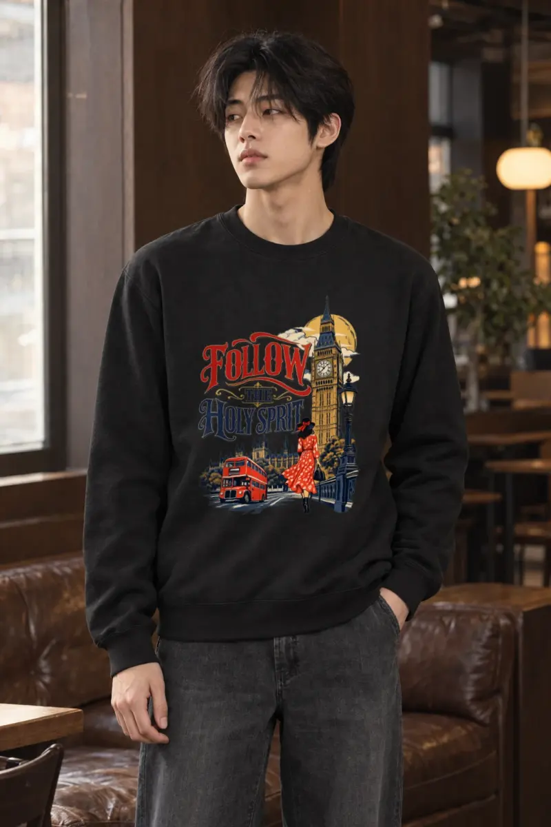 "Woman In Red Dress" Heavy Blend Unisex Crewneck Sweatshirt