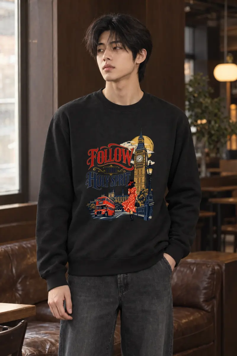 "Woman In Red Dress" Heavy Blend Unisex Crewneck Sweatshirt