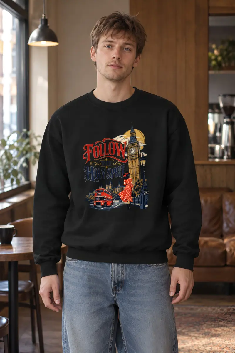 "Woman In Red Dress" Heavy Blend Unisex Crewneck Sweatshirt