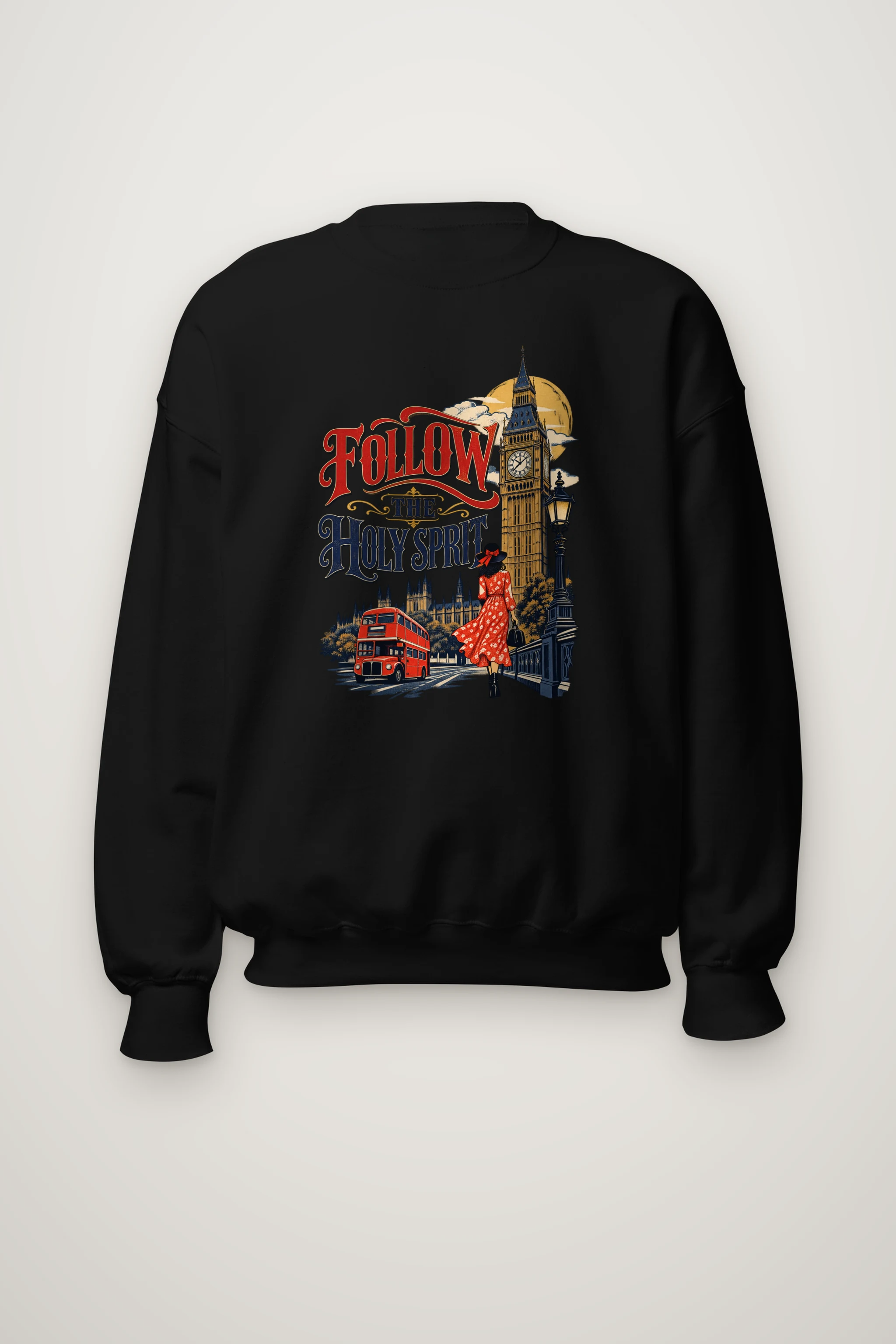 "Woman In Red Dress" Heavy Blend Unisex Crewneck Sweatshirt